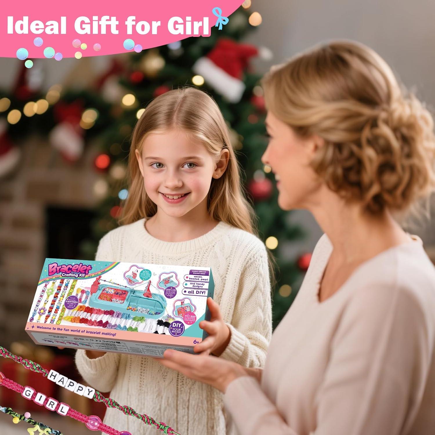 imageIFLOVE Arts and Crafts for Kids Ages 812Friendship Bracelet Making Kit for GirlDIY Arts and Crafts Maker for KidsJewelry Making Kit Christmas Gifts for Ages 6 7 8 9 10 11 12 Year Old RoseRose