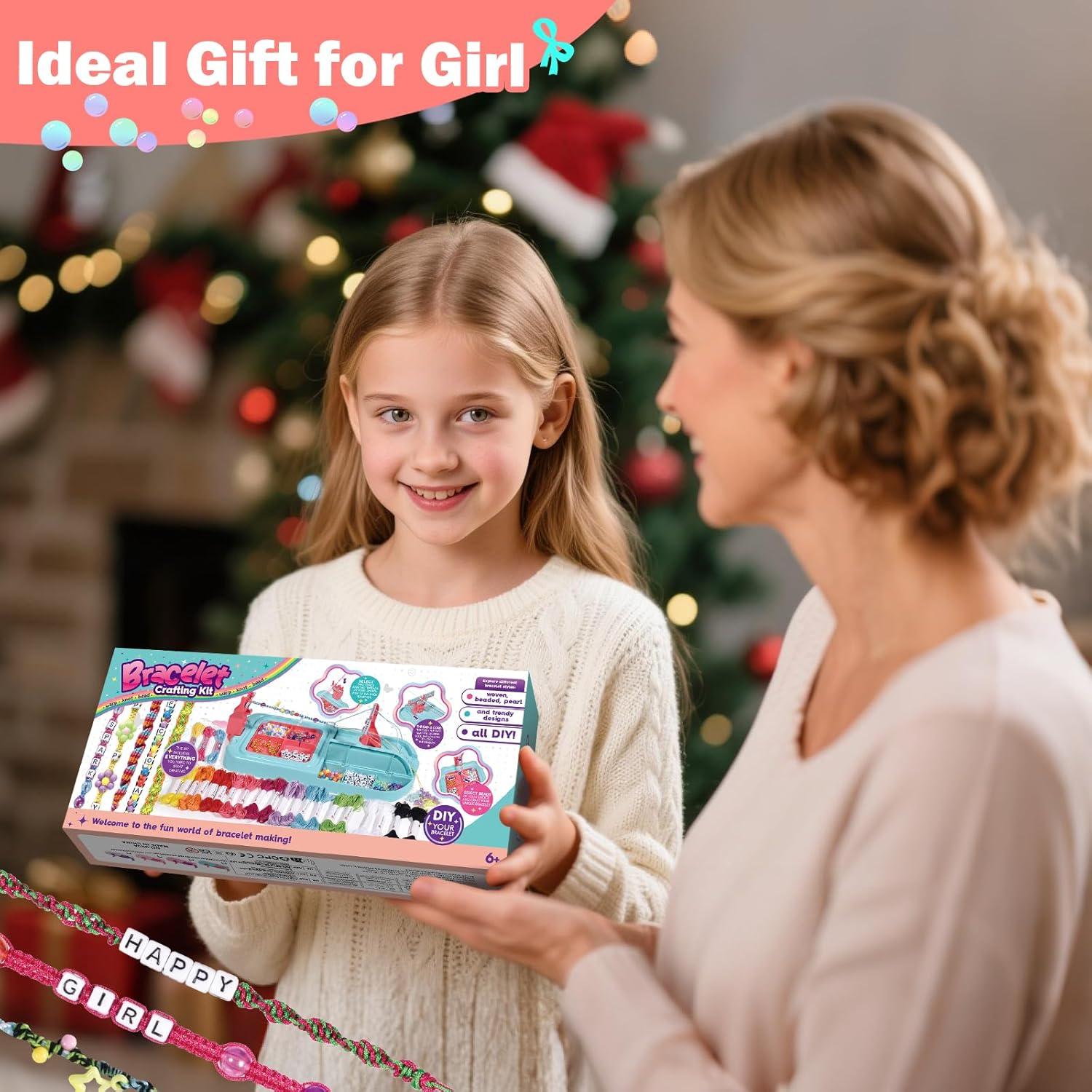 imageIFLOVE Arts and Crafts for Kids Ages 812Friendship Bracelet Making Kit for GirlDIY Arts and Crafts Maker for KidsJewelry Making Kit Christmas Gifts for Ages 6 7 8 9 10 11 12 Year Old Rosebluepink