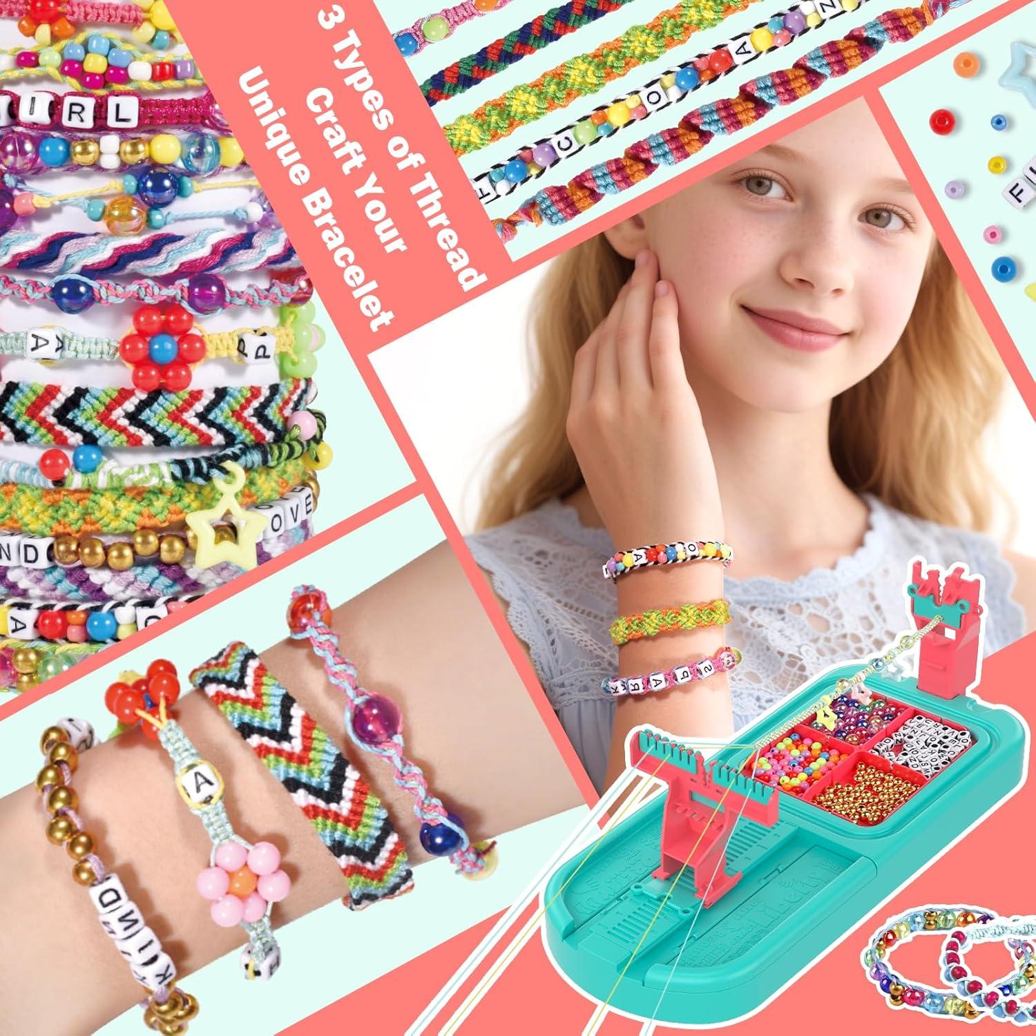 Kit Bracelet Fille,Kit d'artisanat Bracelet d'amitié pour Filles 6-12 Kit Bracelet Fille,Kit d'artisanat Bracelet d'amitié pour Filles 6-12