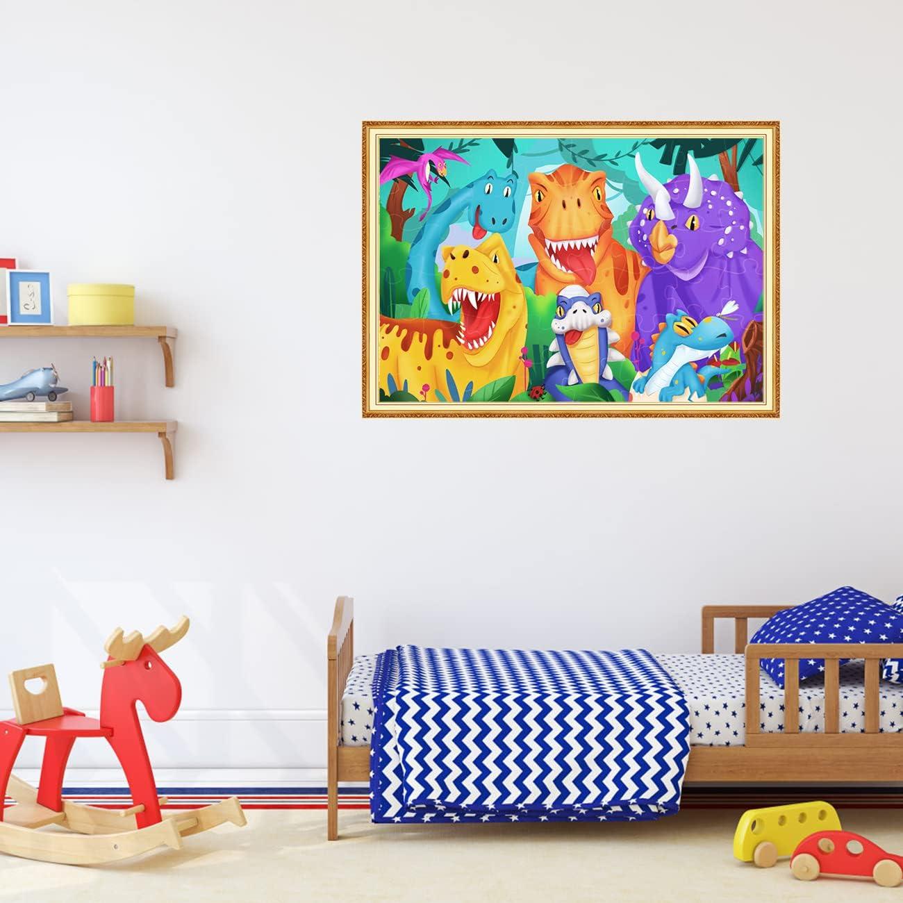 imageJumbo Floor Puzzle for Kids Dinosaur Jigsaw Large Puzzles 48 Piece Ages 36 for Toddler Children Learning Preschool Educational Intellectual Development Toys 48 Years Old Easter Gift for Boy and GirlDinosaur