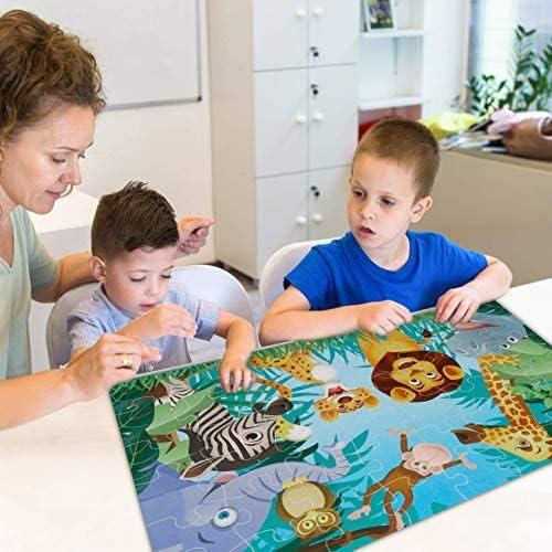 imageJumbo Floor Puzzle for Kids Dinosaur Jigsaw Large Puzzles 48 Piece Ages 36 for Toddler Children Learning Preschool Educational Intellectual Development Toys 48 Years Old Easter Gift for Boy and GirlAnimal