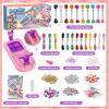 IFLOVE Arts and Crafts for Kids Ages 8-12,Friendship Bracelet Making Kit for Girl,DIY Arts and Crafts Maker for Kids,Jewelry Making Kit Christmas Gifts for Ages 6 7 8 9 10 11 12 Year Old (Blue/Pink)(pink/purple)