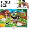 Jumbo Floor Puzzle for Kids Dinosaur Jigsaw Large Puzzles 48 Piece Ages 3-6 for Toddler Children Learning Preschool Educational Intellectual Development Toys 4-8 Years Old Easter Gift for Boy and Girl(Farm Animal)