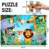 Jumbo Floor Puzzle for Kids Dinosaur Jigsaw Large Puzzles 48 Piece Ages 3-6 for Toddler Children Learning Preschool Educational Intellectual Development Toys 4-8 Years Old Easter Gift for Boy and Girl(Animal)