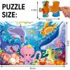 Jumbo Floor Puzzle for Kids Dinosaur Jigsaw Large Puzzles 48 Piece Ages 3-6 for Toddler Children Learning Preschool Educational Intellectual Development Toys 4-8 Years Old Easter Gift for Boy and Girl(Underwater)