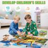 Jumbo Floor Puzzle for Kids,48 Piece Forest Dinosaur Large Jigsaw Puzzles, Fun Educational Preschool Learning Toy for Toddlers Ages 3-5,Easter Gift for Boy Girl Ages 4-8(Waterfall Dino)