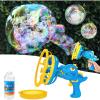 Bubble Gun Bubble Machine Dinosaur Bubble Blower Toy for Kids and Toddlers Bubble in Bubble Gun Party Favors Birthday Christmas Easter Gift for 3 4 5 6 7 8 9 Years Old Boys and Girls (Yellow)(Blue)