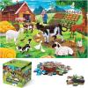 Jumbo Floor Puzzle for Kids Dinosaur Jigsaw Large Puzzles 48 Piece Ages 3-6 for Toddler Children Learning Preschool Educational Intellectual Development Toys 4-8 Years Old Easter Gift for Boy and Girl(Farm Animal)