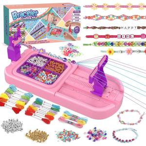 IFLOVE Arts and Crafts for Kids Ages 8-12,Friendship Bracelet Making Kit for Girl,DIY Arts and Crafts Maker for Kids,Jewelry Making Kit Christmas Gifts for Ages 6 7 8 9 10 11 12 Year Old (Blue/Pink)(pink/purple)