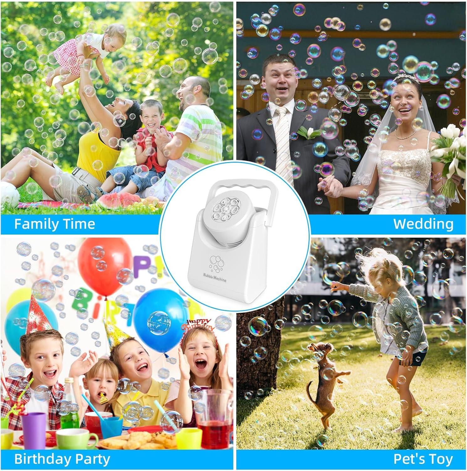 imageBubble Machine for Kids Toddlers45360 Auto Rotatable Spherical Bubble Maker Toy with LED LightRechargeable Bubble Blower for 3 4 5 Year OldWedding Party Easter Birthday Gifts Spherical WhiteHandheld White