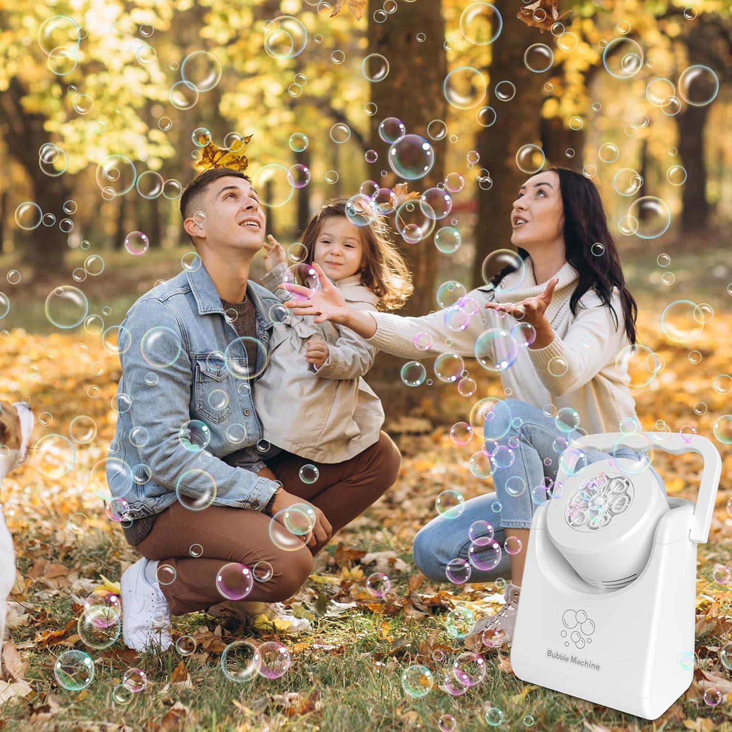imageBubble Machine for Kids Toddlers45360 Auto Rotatable Spherical Bubble Maker Toy with LED LightRechargeable Bubble Blower for 3 4 5 Year OldWedding Party Easter Birthday Gifts Spherical WhiteHandheld White