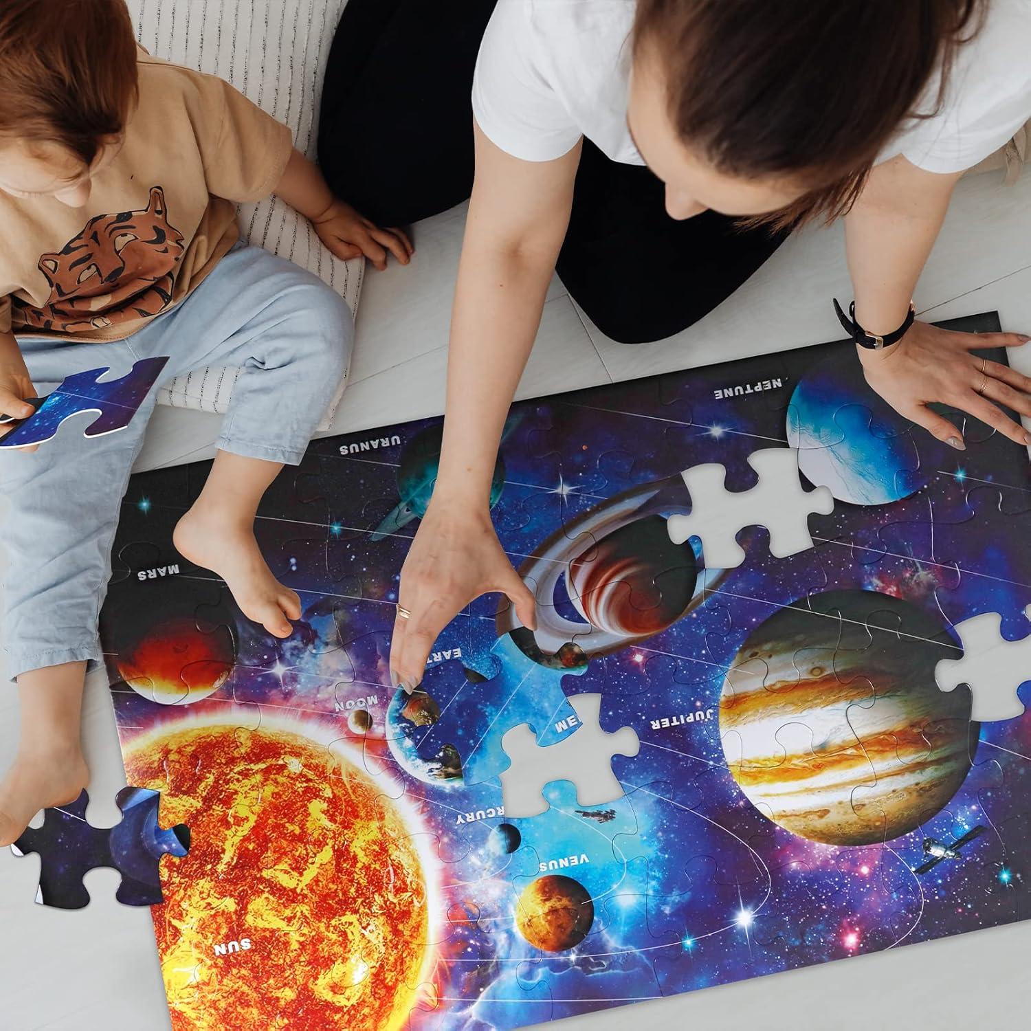 imageJumbo Floor Puzzle for Kids Ages 48Solar System Jigsaw Puzzles48 Piece Space Large Puzzles for Toddler Ages 35Preschool Learning Planets Toys Christmas Birthday Gift for Boys GirlsSolar