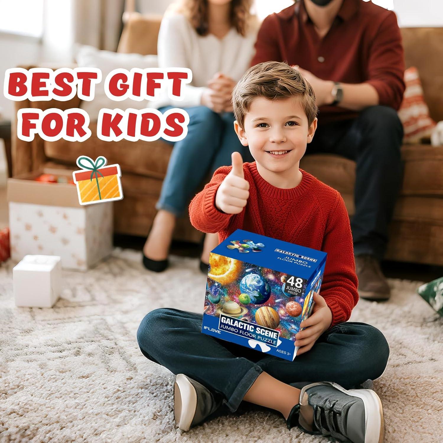imageJumbo Floor Puzzle for Kids Ages 48Solar System Jigsaw Puzzles48 Piece Space Large Puzzles for Toddler Ages 35Preschool Learning Planets Toys Christmas Birthday Gift for Boys GirlsGalactic