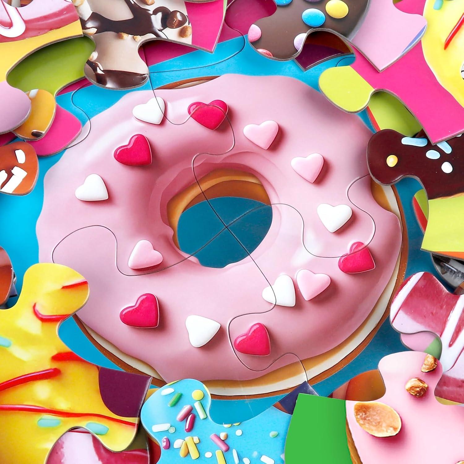 imageJumbo Floor Puzzle for Kids48 Piece Colorful Donuts Jigsaw PuzzlesLearning Educational Toys for Toddlers Ages 35Children Gift for Boy Girl Ages 48 Donut