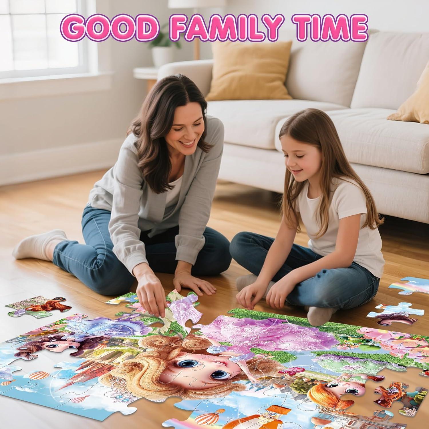 imageJumbo Floor Puzzle for Kids48 Piece Unicorn Large Jigsaw PuzzlesPuzzle for Toddler Ages 35Fun Educational Preschool Learning Toy Easter Gift for Boys amp Girls Ages 48Princess