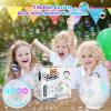 Bubble Machine for Kids Toddlers,45°/360° Auto Rotatable Spherical Bubble Maker Toy with LED Light,Rechargeable Bubble Blower for 3 4 5 Year Old,Wedding Party Easter Birthday Gifts (Spherical White)(Spherical White)