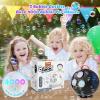 Bubble Machine for Kids Toddlers,45°/360° Auto Rotatable Spherical Bubble Maker Toy with LED Light,Rechargeable Bubble Blower for 3 4 5 Year Old,Wedding Party Easter Birthday Gifts (Spherical White)(Spherical Black)