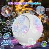 Bubble Machine for Kids Toddlers,45°/360° Auto Rotatable Spherical Bubble Maker Toy with LED Light,Rechargeable Bubble Blower for 3 4 5 Year Old,Wedding Party Easter Birthday Gifts (Spherical White)(Spherical White)