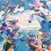 Jumbo Floor Puzzle for Kids Ages 4-8, 48-Piece Unicorn and Mermaid Underwater Jigsaw Puzzle, Large Educational Toys for Toddler Girls and Boys, Easter Gift for 3-5 Year Olds(Rainbow)