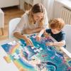 Jumbo Floor Puzzle for Kids Ages 4-8, 48-Piece Unicorn and Mermaid Underwater Jigsaw Puzzle, Large Educational Toys for Toddler Girls and Boys, Easter Gift for 3-5 Year Olds(Rainbow)