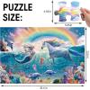 Jumbo Floor Puzzle for Kids Ages 4-8, 48-Piece Unicorn and Mermaid Underwater Jigsaw Puzzle, Large Educational Toys for Toddler Girls and Boys, Easter Gift for 3-5 Year Olds(Rainbow)