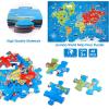 Jumbo Floor Puzzle for Kids Ages 4-8,Solar System Jigsaw Puzzles,48 Piece Space Large Puzzles for Toddler Ages 3-5,Preschool Learning Planets Toys Christmas Birthday Gift for Boys Girls(World Map)