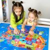 Jumbo Floor Puzzle for Kids Ages 4-8,Solar System Jigsaw Puzzles,48 Piece Space Large Puzzles for Toddler Ages 3-5,Preschool Learning Planets Toys Christmas Birthday Gift for Boys Girls(US Map)