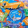Jumbo Floor Puzzle for Kids Ages 4-8,Solar System Jigsaw Puzzles,48 Piece Space Large Puzzles for Toddler Ages 3-5,Preschool Learning Planets Toys Christmas Birthday Gift for Boys Girls(US Map)