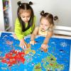 Jumbo Floor Puzzle for Kids Ages 4-8,Solar System Jigsaw Puzzles,48 Piece Space Large Puzzles for Toddler Ages 3-5,Preschool Learning Planets Toys Christmas Birthday Gift for Boys Girls(World Map)