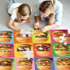 Jumbo Floor Puzzle for Kids,48 Hot Dog Pizza Jigsaw Puzzles,Learning Educational Foods Toys for Toddlers Ages 3-5,Colorful Design Children Easter Gift for Boy Girl Ages 4-8(Hamburger)