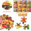 Jumbo Floor Puzzle for Kids,48 Hot Dog Pizza Jigsaw Puzzles,Learning Educational Foods Toys for Toddlers Ages 3-5,Colorful Design Children Easter Gift for Boy Girl Ages 4-8(Hamburger)