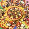 Jumbo Floor Puzzle for Kids,48 Hot Dog Pizza Jigsaw Puzzles,Learning Educational Foods Toys for Toddlers Ages 3-5,Colorful Design Children Easter Gift for Boy Girl Ages 4-8(Pizza)