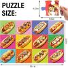 Jumbo Floor Puzzle for Kids,48 Hot Dog Pizza Jigsaw Puzzles,Learning Educational Foods Toys for Toddlers Ages 3-5,Colorful Design Children Easter Gift for Boy Girl Ages 4-8(Hot Dog)