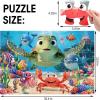 Jumbo Floor Puzzle for Kids,48 Piece Animal Large Jigsaw Puzzles,Learning Educational Toys for Toddlers Ages 3-5,Sea Turtle Puzzle Children Easter Gift for Boy Girl Ages 4-8(SeaLife)