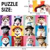 Jumbo Floor Puzzle for Kids,48 Piece Cat Jigsaw Puzzles,Pet Learning Educational Toys for Toddlers Ages 3-5,Children Easter Gift for Boy Girl Ages 4-8(Cat)