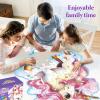 Jumbo Floor Puzzle for Kids,48 Piece Unicorn Large Jigsaw Puzzles,Puzzle for Toddler Ages 3-5,Fun Educational Preschool Learning Toy Easter Gift for Boys & Girls Ages 4-8(Shimmery Unicorn)