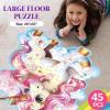 Jumbo Floor Puzzle for Kids,48 Piece Unicorn Large Jigsaw Puzzles,Puzzle for Toddler Ages 3-5,Fun Educational Preschool Learning Toy Easter Gift for Boys & Girls Ages 4-8(Shimmery Unicorn)