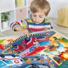 Jumbo Floor Puzzle for Kids,City Transportation Jigsaw Large Puzzles,48 Piece City Life Vehicle Puzzle for Toddler Ages 3-5,Children Learning Preschool Educational Toys,Gift for 4-8 Years Old(Fire Rescue)