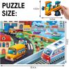 Jumbo Floor Puzzle for Kids,City Transportation Jigsaw Large Puzzles,48 Piece City Life Vehicle Puzzle for Toddler Ages 3-5,Children Learning Preschool Educational Toys,Gift for 4-8 Years Old(City Transportation)