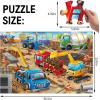 Jumbo Floor Puzzle for Kids,City Transportation Jigsaw Large Puzzles,48 Piece City Life Vehicle Puzzle for Toddler Ages 3-5,Children Learning Preschool Educational Toys,Gift for 4-8 Years Old(Construction Site)