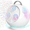Bubble Machine for Kids Toddlers,45°/360° Auto Rotatable Spherical Bubble Maker Toy with LED Light,Rechargeable Bubble Blower for 3 4 5 Year Old,Wedding Party Easter Birthday Gifts (Spherical White)(Spherical White)