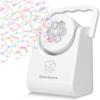 Bubble Machine for Kids Toddlers,45°/360° Auto Rotatable Spherical Bubble Maker Toy with LED Light,Rechargeable Bubble Blower for 3 4 5 Year Old,Wedding Party Easter Birthday Gifts (Spherical White)(Handheld White)