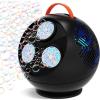 Bubble Machine for Kids Toddlers,45°/360° Auto Rotatable Spherical Bubble Maker Toy with LED Light,Rechargeable Bubble Blower for 3 4 5 Year Old,Wedding Party Easter Birthday Gifts (Spherical White)(Spherical Black)