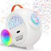 Bubble Machine for Kids Toddlers,Automatic Bubble Maker with RGB Light,Rechargeable Type-C Charge Bubble Blower,Bubble Toy for 3 4 5 6 7 Year Old Boy Girl,Outdoor Party Wedding Birthday Gifts(White)