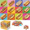 imageJumbo Floor Puzzle for Kids48 Hot Dog Pizza Jigsaw PuzzlesLearning Educational Foods Toys for Toddlers Ages 35Colorful Design Children Easter Gift for Boy Girl Ages 48Hot Dog