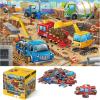 Jumbo Floor Puzzle for Kids,City Transportation Jigsaw Large Puzzles,48 Piece City Life Vehicle Puzzle for Toddler Ages 3-5,Children Learning Preschool Educational Toys,Gift for 4-8 Years Old(Construction Site)