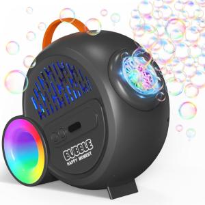 Bubble Machine for Kids Toddlers,Automatic Bubble Maker with RGB Light,Rechargeable Type-C Charge Bubble Blower,Bubble Toy for 3 4 5 6 7 Year Old Boy Girl,Outdoor Party Wedding Birthday Gifts(Gray)