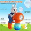 Bubble Guns for Toddlers,2 Pack Rabbit Bubble Machine,Easter Basket Stuffers for Kids,Bubble Blower with 10 Bubble Solutions,Outdoor Bubble Toy Easter Gift for Age 3 4 5 6 7 8 Years Old Boys Girls(Blue & Orange)
