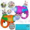 Bubble Guns for Toddlers,2 Pack Rabbit Bubble Machine,Easter Basket Stuffers for Kids,Bubble Blower with 10 Bubble Solutions,Outdoor Bubble Toy Easter Gift for Age 3 4 5 6 7 8 Years Old Boys Girls(Rose & Orange)
